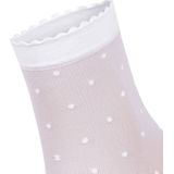 FALKE Dot mat met patroon ultra transparant 15 Denier pantysokken dames wit - Maat 35-38