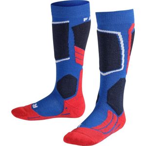 FALKE SK2 Skisokken anti blaren, medium padding merinowol sportsokken kinderen blauw - Maat 31-34