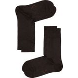 FALKE Happy 2 Pack katoen multipack sokken heren bruin