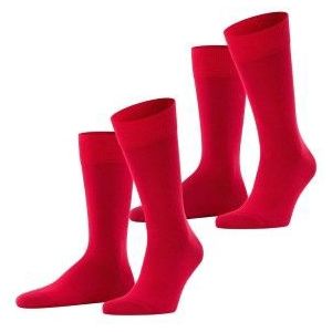 FALKE Happy Huissokken - Rood (Scarlet) - 2-Pack