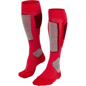 FALKE SK4 Skisokken voor dames, wol, zwart, blauw, vele andere kleuren, dunne versterkte skikousen zonder patroon met lichte vulling, kniehoog dun voor het skiën, 1 paar