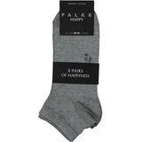 FALKE Happy 2-Pack Enkelsokken - Grijs - Katoen