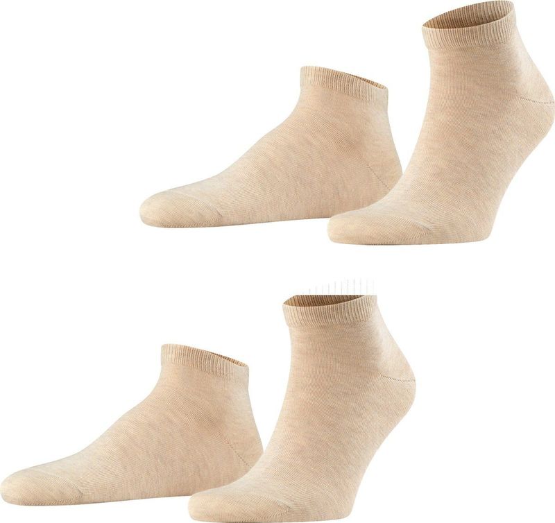 FALKE Happy 2-Pack Sneakersokken - Beige - Katoen