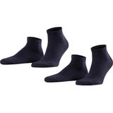 FALKE Happy 2-Pack katoen multipack sneakersokken heren blauw
