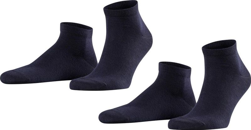 FALKE Happy 2-Pack katoen multipack sneakersokken heren blauw