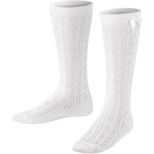FALKE - Ajour Lange Sokken - Wit - Katoen - 1 Paar