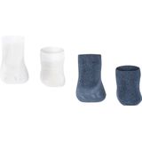 FALKE Happy Set - Enkelsokken - Wit Zwart - Katoen - 2 Paar