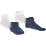 FALKE Happy Set - Enkelsokken - Wit Zwart - Katoen - 2 Paar