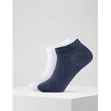 FALKE Happy Set - Enkelsokken - Wit Zwart - Katoen - 2 Paar