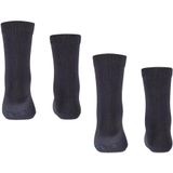 FALKE - Sneakersokken - Enkelvrij - Zwart - Katoen - Dubbelpak