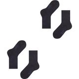 FALKE - Sneakersokken - Enkelvrij - Zwart - Katoen - Dubbelpak