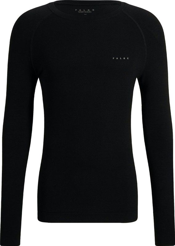 FALKE technisch wool-tech light O-hals longsleeve thermoshirt zwart