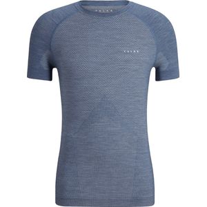 FALKE Wool-Tech Light - Functioneel Shirt - Blauw - Wol - Korte Mouwen