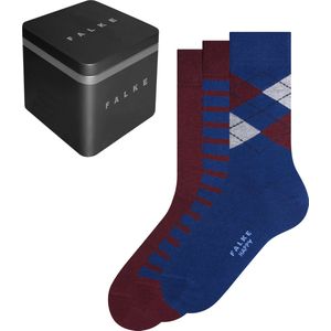 FALKE Happy Box - 3 Paar Katoenen Herensokken - Blauw, Grijs, Zwart