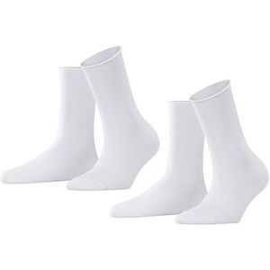 FALKE Happy 2-Pack Dames Sokken Katoen Wit