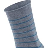 FALKE Happy Stripe 2 Pack gestreept met patroon katoen multipack sokken dames grijs
