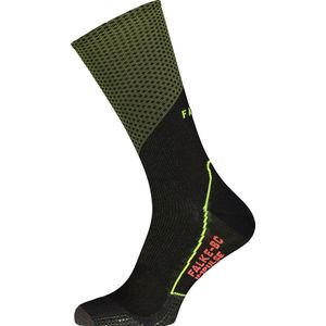 FALKE - BC Impulse - Fietssokken - Zwart-Neon Geel - Innovatief Mesh Breiwerk