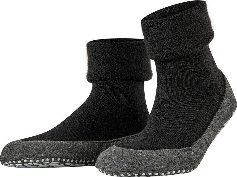 FALKE Cosyshoe - Huissokken - Zwart - Wol - Antislip