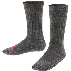 FALKE Active Warm K SO warme ademende wol 1 paar uniseks kindersokken (1 stuk), Grijs Asfalt Melange 3180, 39-42