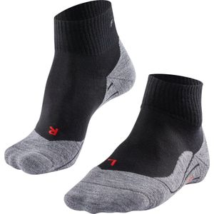 FALKE TK5 Short Wandelsokken anti blaren, lichte padding merinowol sportsokken dames zwart - Maat 37-38