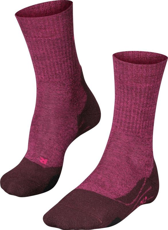 FALKE TK2 Explore Wool Wandelen anti blaren, anti zweet merino wol sportsokken dames rood