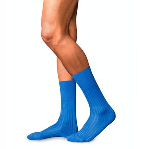 FALKE No. 13 Finest Piuma Cotton herensokken, blauw (linen)