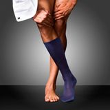 FALKE No. 9 Kniekousen - Grijs - Katoen - Hoogwaardige Glans