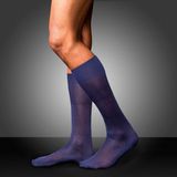 FALKE No. 9 Kniekousen - Grijs - Katoen - Hoogwaardige Glans