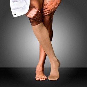 FALKE - Luxe Kniekous - Zwart - Egyptisch Katoen - Dunne Fil d'Ecosse