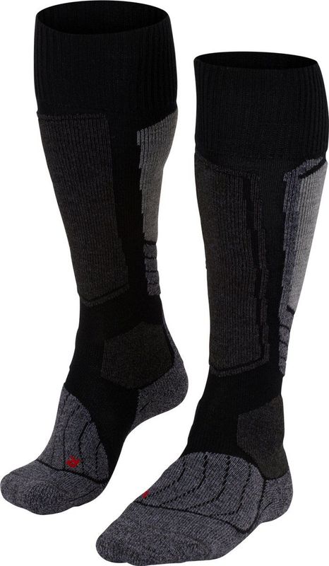 FALKE SK1 anti blaren, anti zweet merinowol zijde wintersportsokken dames zwart - Maat 35-36