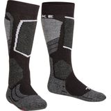 FALKE SK2 Skisokken anti blaren, medium padding merinowol sportsokken kinderen zwart - Maat 23-26