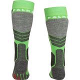 FALKE SK2 Skisokken anti blaren, medium padding merinowol sportsokken kinderen groen - Maat 23-26