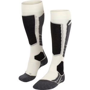 FALKE SK2 Wool Skisokken anti blaren, medium padding merinowol wintersportsokken dames wit - Maat 41-42