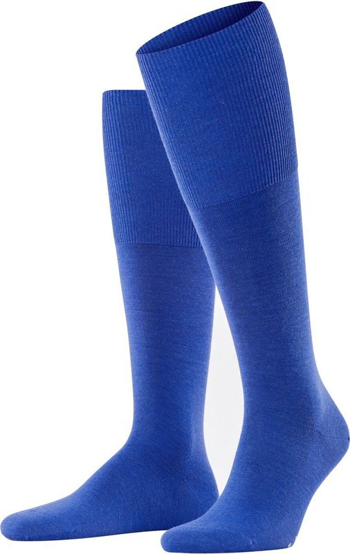 FALKE - Airport - Heren Kniekousen - Blauw Sapphire - Wol Katoen - 1 Paar