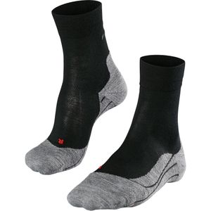 FALKE RU4 Wool Hardloopsokken anti blaren, gemiddelde padding merinowol sportsokken dames zwart - Maat 35-36