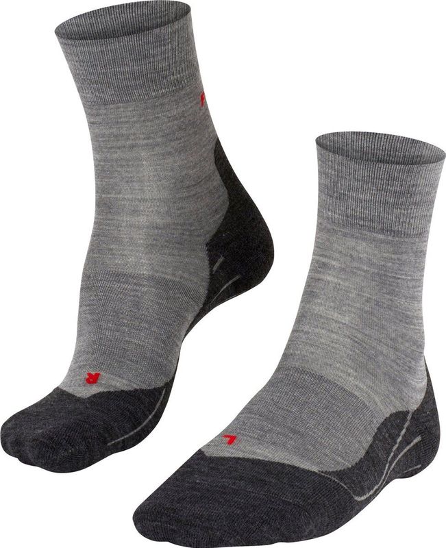 FALKE - RU4 Wool - Sportsokken - Grijs - Gemiddelde Padding, Merinowol