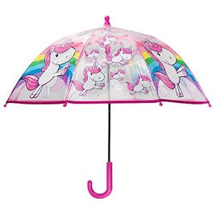 POS Handels GmbH Stockschirm met eenhoorn-motief, regenboog voor meisjes, handmatig openen en vezelglas, paraplu, 62 cm, meerkleurig (bruin), 62 cm, meerkleurig (bruin), 62 cm, paraplu, Veelkleurig