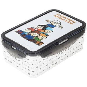 P:os 34995 - Mainzelmännchen lunchbox voor kinderen met 2 uitneembare inzetstukken, kunststof lunchbox met 4 clipsluitingen, lunchbox voor kleuterschool, school en vrije tijd