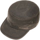 Stetson Datto Army Cap Heren - Oilskin urban visor muts met klep voor Zomer/Winter - L (58-59 cm) bruin