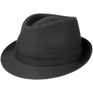 Stetson Teton Stoffen Trilby Hoed Dames/Heren - Made in Italy zomer katoenen zonnehoed met voering voor Zomer/Winter - 63 cm zwart