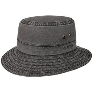 Stetson Reston Vrijetijdshoed Dames/Heren - hengelaar hoed reishoed zomer voor Lente/Zomer - XXL (62-63 cm) zwart