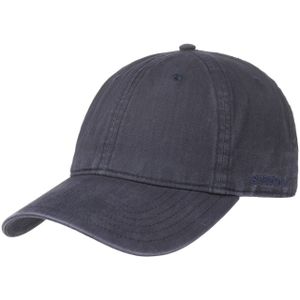 Stetson Ducor Sun Guard Fullcap Dames/Heren - katoenen cap fitted UV-bescherming met klep achterkant gesloten voor Lente/Zomer - L (58-59 cm) blauw
