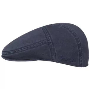 Stetson Cotton Twill Pet Dames/Heren - katoenen cap flat hat met klep voering voor Lente/Zomer - M (56-57 cm) zwart