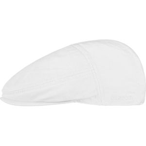 Stetson Paradise Cotton Schirmmütze Herren - Flatcap mit UV-Schutz 40 - Herrenmütze aus Baumwolle - Schirmmütze (Schirmlänge 4,5 cm) - Schiebermütze - Flat Cap Sommer/Winter weiß L (58-59 cm)