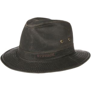 Stetson Ava Waxed Cotton Traveller Heren - zomer hoed zonnehoed met paspelrand voor Zomer/Winter - S (54-55 cm) bruin