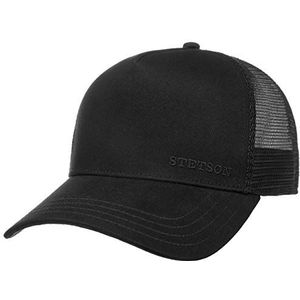 Stetson Classic Cotton Trucker Pet Dames/Heren - baseballpet mesh cap Snapback met klep voor Lente/Zomer - One Size zwart