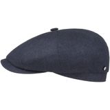 Stetson Hatteras Visgraatdesign Pet Heren - Made in Germany zijden muts kasjmieren scheerwollen met klep voering voor Zomer/Winter - 57 cm donkerblauw