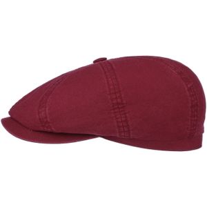 Stetson Hatteras Katoen Ballonmuts Dames/Heren - pet katoenen cap flat hat met klep voor Lente/Zomer - XL (60-61 cm) bordeaux