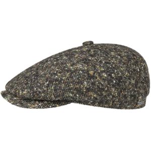 Stetson Brooklin Donegal Pet Heren - wintercap flat hat wollen cap met klep voering voor Herfst/Winter - 58 cm olijfgroen