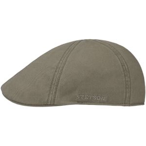 Stetson Texas Pet met UV-Bescherming Dames/Heren - flat hat katoenen cap zonnecap klep voor Zomer/Winter - L (58-59 cm) olijfgroen